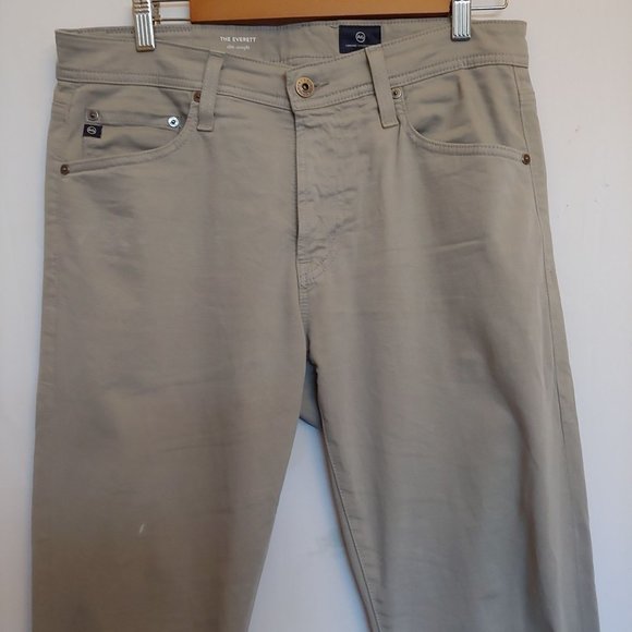 Adriano Goldschmeid Khaki Everett Slim Straight Leg Women Pants 31 - Picture 2 of 14